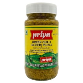 Green Chilli Pickle With Garlic Priya 印度綠辣椒片醃漬物 300 gm