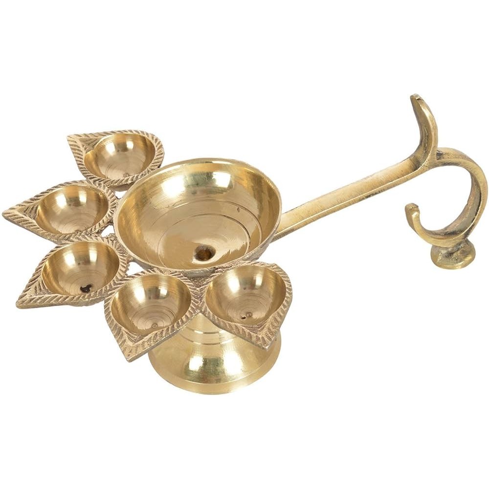 Brass Panchvati Diya 5inch 印度風油燈檯(5崁入)