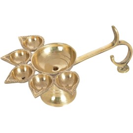 Brass Panchvati Diya 5inch 印度風油燈檯(5崁入)