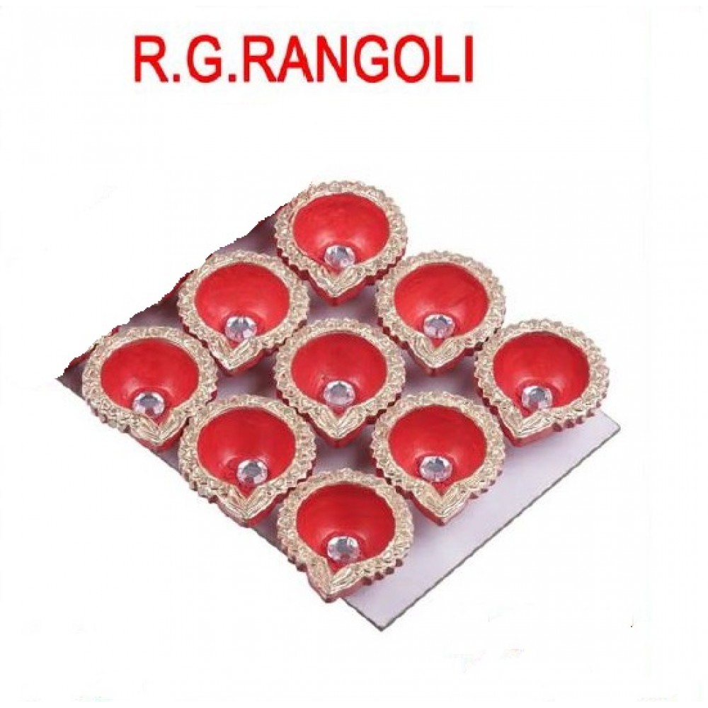 Fancy Diwali Diya (Rangoli) 印度彩樣陶土燭台 9pcs/Pack
