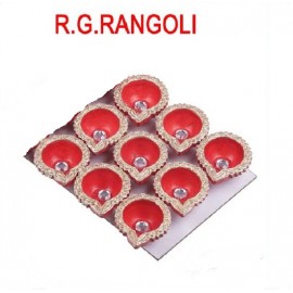 Fancy Diwali Diya (Rangoli) 印度彩樣陶土燭台 9pcs/Pack