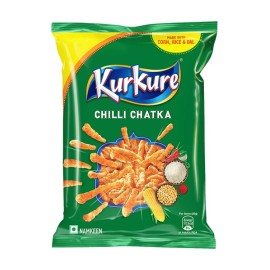 Kurkure  Chilli Chatka  印度玉米脆條休閒點心 (辣椒風味) 68 gm