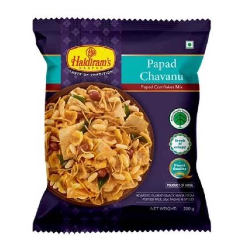 Papad Chavanu Haldiram's  印度玉米片 + 脆餅休閒點心  200 gm